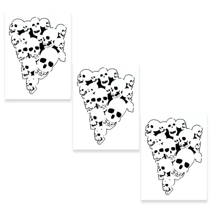 Custom Shop Airbrush Pile of Skulls Stencil Set (3 Pack of Same Skull Design) – Laser Cut Reusable Templates