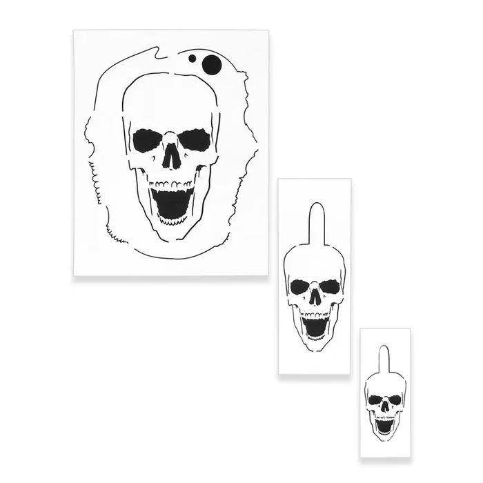 Custom Shop Airbrush Stencil Skull Design Set #3 (3 Different Scale Sizes) – 3 Laser Cut Reusable Templates