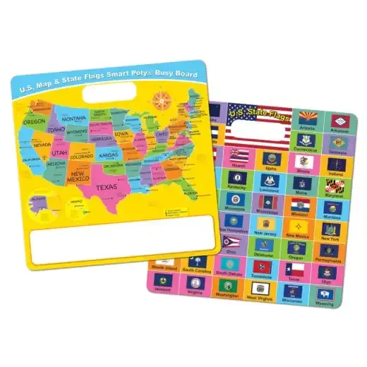 Dry Erase Busy Board US Map & Flags – Educational Activity for Kids
