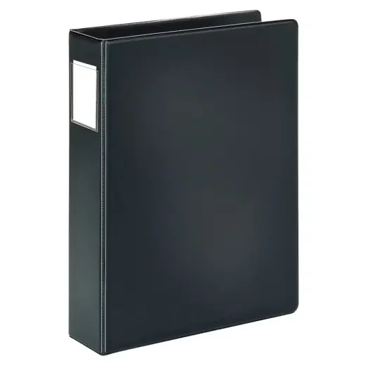 Durable Legal-Size Reference 3-Ring Binder, 2″ Round Rings, 41% Recycled, Black