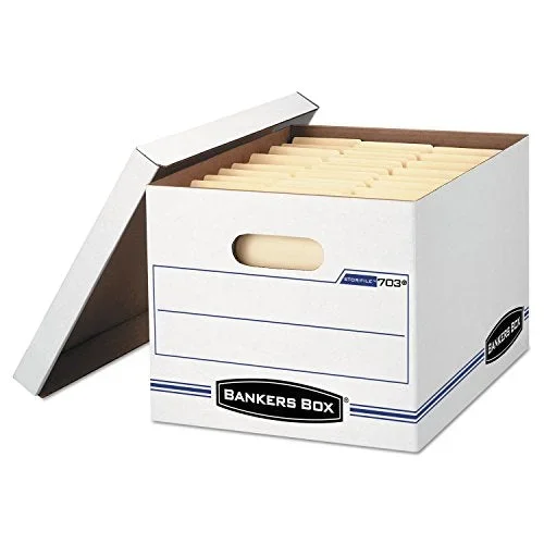 Fellowes – Stor/File Box w/Lid & Handle, Ltr/Lgl, 12 x 15 x 10, WE/Blue, 12/Ctn – Pack of 2