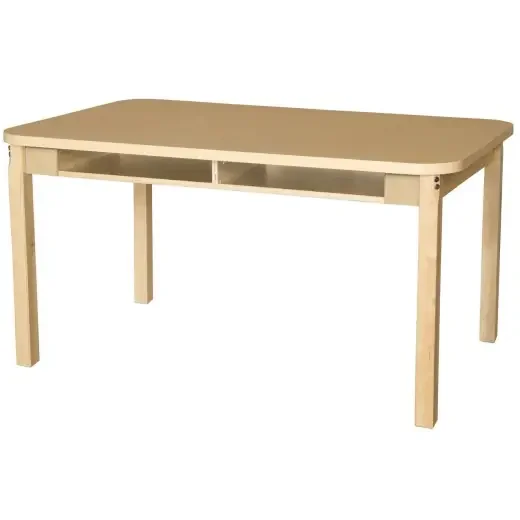 Four Seat Student Desk with 26″ Hardwood Legs by Wood Designs
