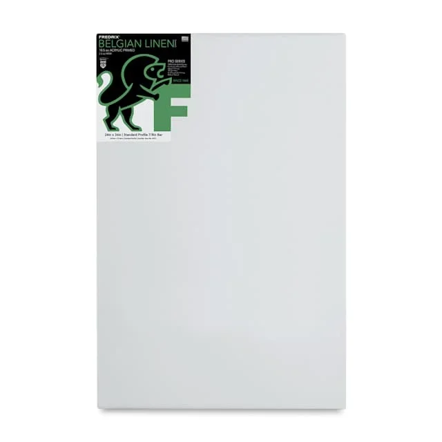Fredrix Pro Series Traditional Profile Belgian Linen Canvas – 24″ x 36″, Acrylic Primed