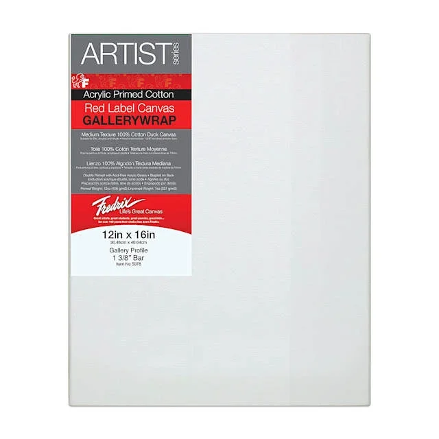 Fredrix Profile Cotton Canvas – 12″ x 16″, Gallerywrap