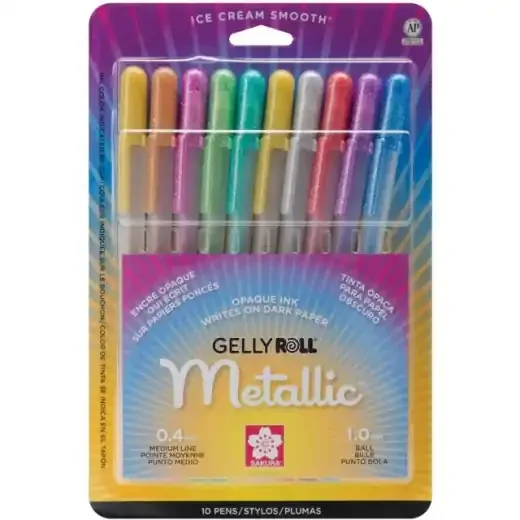 Gelly Roll Metallic Medium Point Pens 10/Pkg