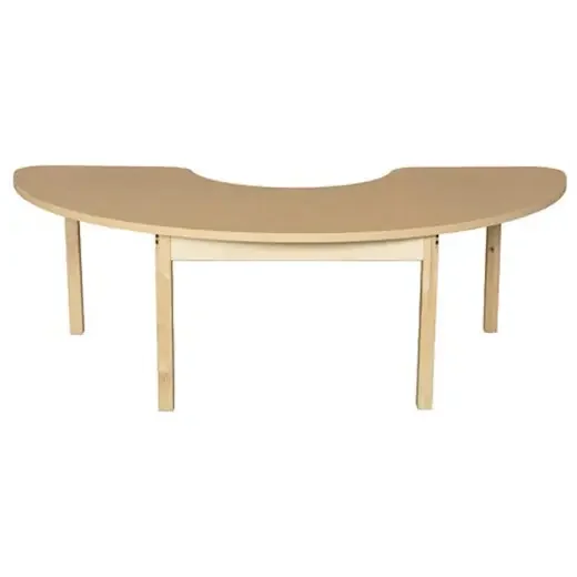 Half Circle High Pressure Laminate Table With Hardwood Legs – 20″