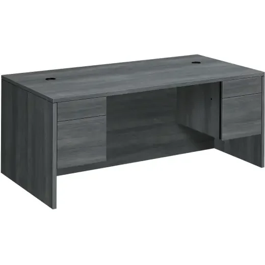 Hon 10500 72″ 4-Drawer Left-Pedestal Computer Desk, Gray