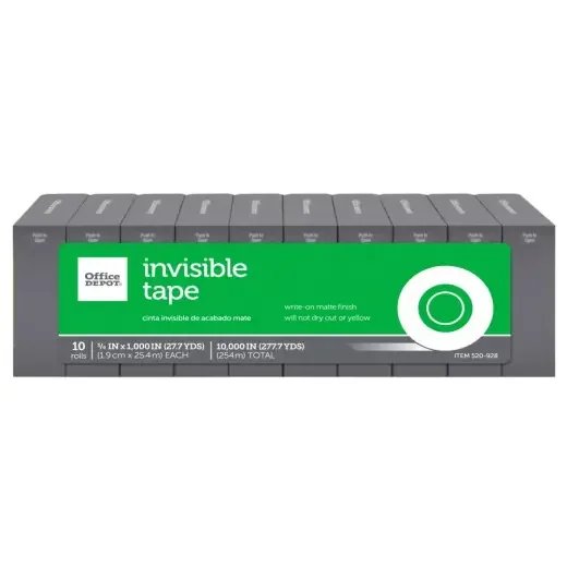 Invisible Tape Refills, 3/4″ X 1,000″, Pack Of 10
