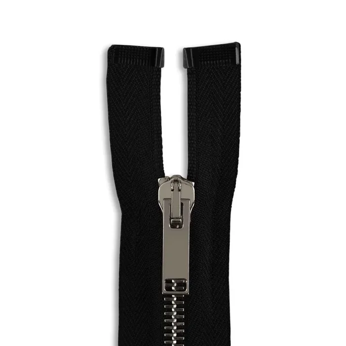 Italian Made High-Quality Finish #5 30″ Gunmetal Jacket Zipper – Black