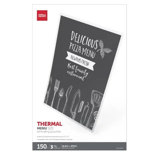 Laminating Pouches, Menu Size, 3 Mil, 11-1/2″ X 17-1/2″, Pack Of 150 Pouches