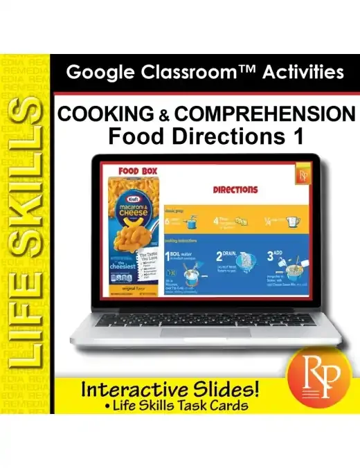 Life Skills Cooking Comprehension Packaged Foods & Directions 1 Google Slides