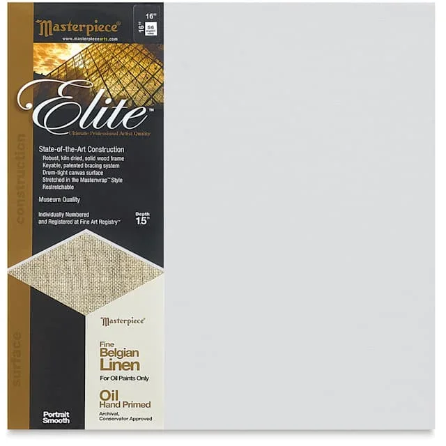 Masterpiece Elite Portrait Smooth Canvas – 16″ x 16″, Oil Primed