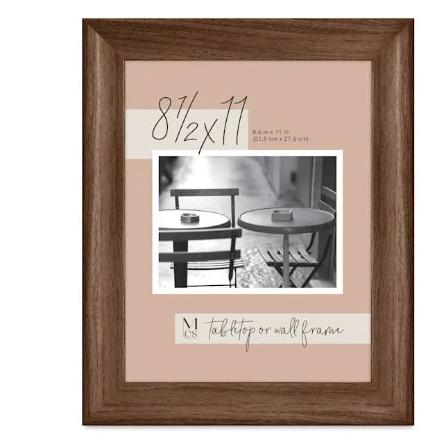 MCS Classic Edge Frame – 8-1/2″ x 11″, Walnut with Easel Back