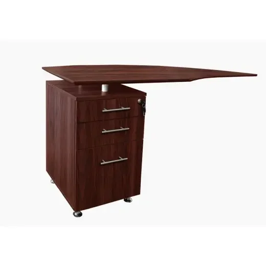 Medina 63″ Left Curved Desk Return, P/B/F Pedestal