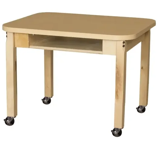 Mobile Classroom High Pressure Laminate Desk With Hardwood Legs- 22″