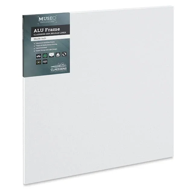 Museo Alu-Frame Claessens Belgian Linen Canvas – 36″ x 36″, 15/16″ Depth