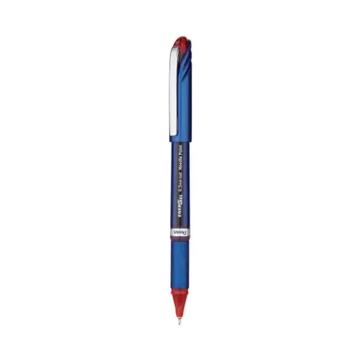 Pentel Energel Nv Gel Pen, Stick, Fine 0.5 Mm, Red Ink, Blue/Red Barrel, Dozen