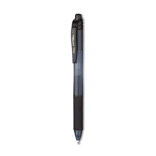 Pentel Energel-X Gel Pen, Retractable, Medium 0.7 Mm, Black Ink, Smoke/Black Barrel, 5/Pack