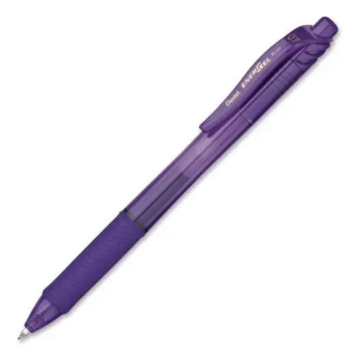 Pentel Energel-X Gel Pen, Retractable, Medium 0.7 Mm, Violet Ink, Translucent Violet/Violet Barrel