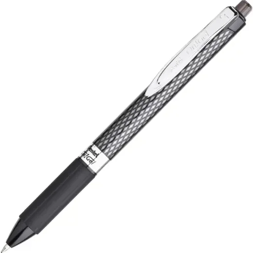 Pentel Oh! Gel Retractable Gel Pen, Medium Point, 0.7 Mm, Carbon Fiber Barrel, Black Ink
