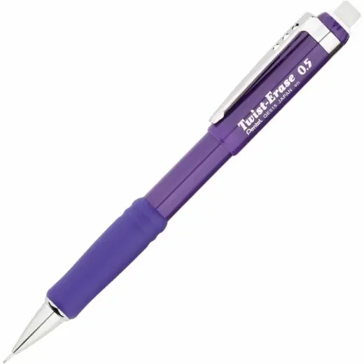Pentel Twist-Erase Iii Mechanical Pencil, 2 Lead, 0.5 Mm, Refillable, Violet Barrel