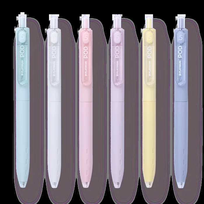 Platinum Pod Press Gel Pen – Set of 6 – 0.5 mm