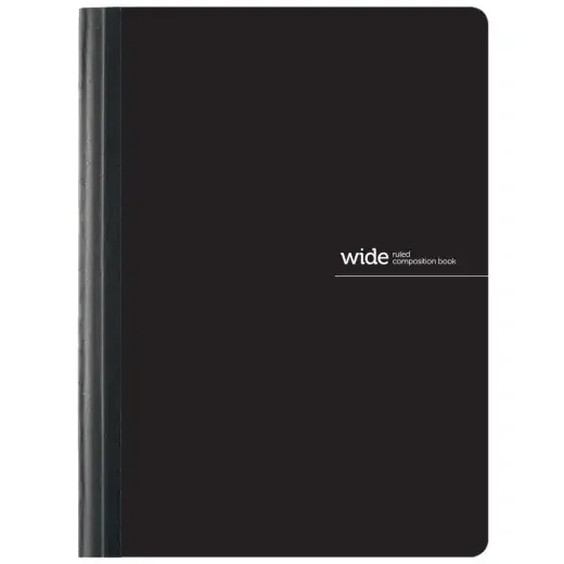 Poly Composition Book – 7-1/4″ x 9-3/4″, Wide Ruled, 80 Sheets, Black