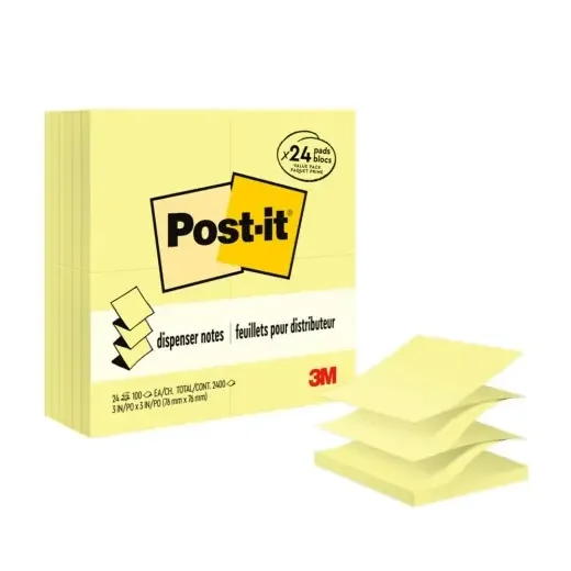 Post-it Pop Up Notes, 3 In X 3 In, 24 Pads, 100 Sheets/Pad, Clean ...