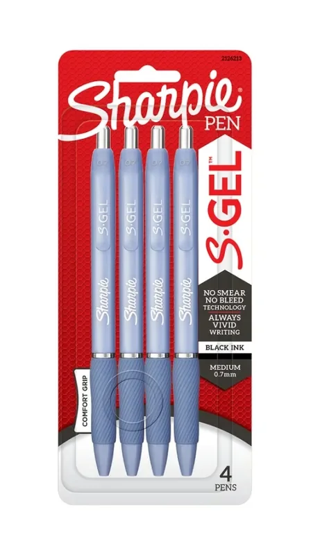 Sharpie® 4Ct Sharpie S-Gel Blue Fashion Barrel .7Mm Pens