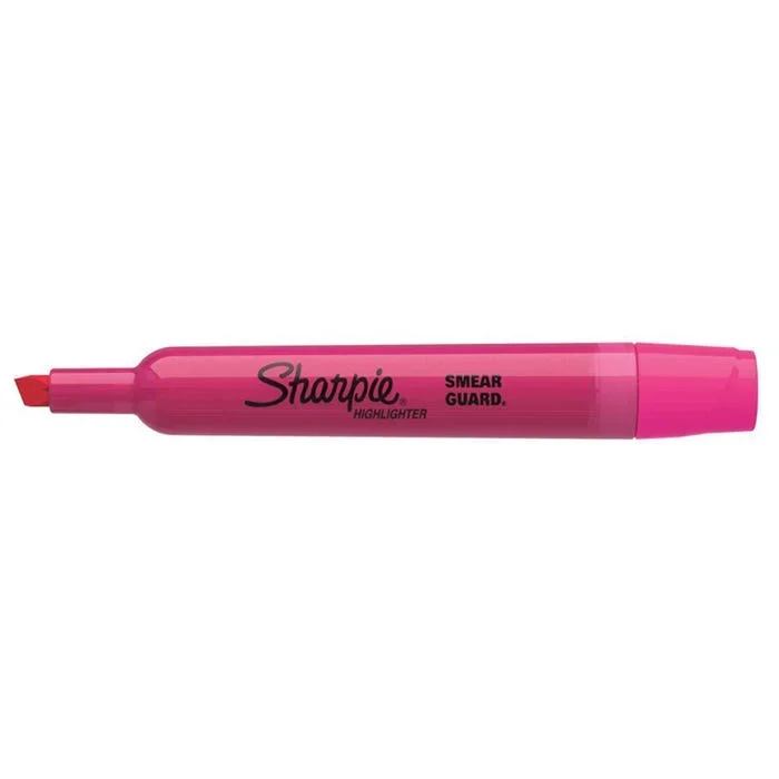 Sharpie Tank Style Highlighters, Chisel Tip, Fluorescent Pink, Pack of 12
