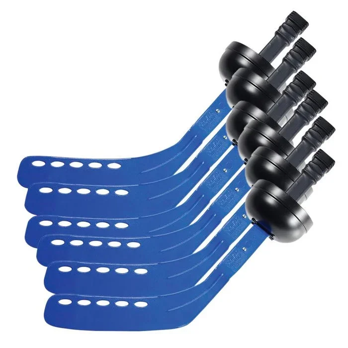 Shield Scooter Hockey Sticks with Hand Shields, 17 Inches, Blue, Set of 6, Grades K to 5
