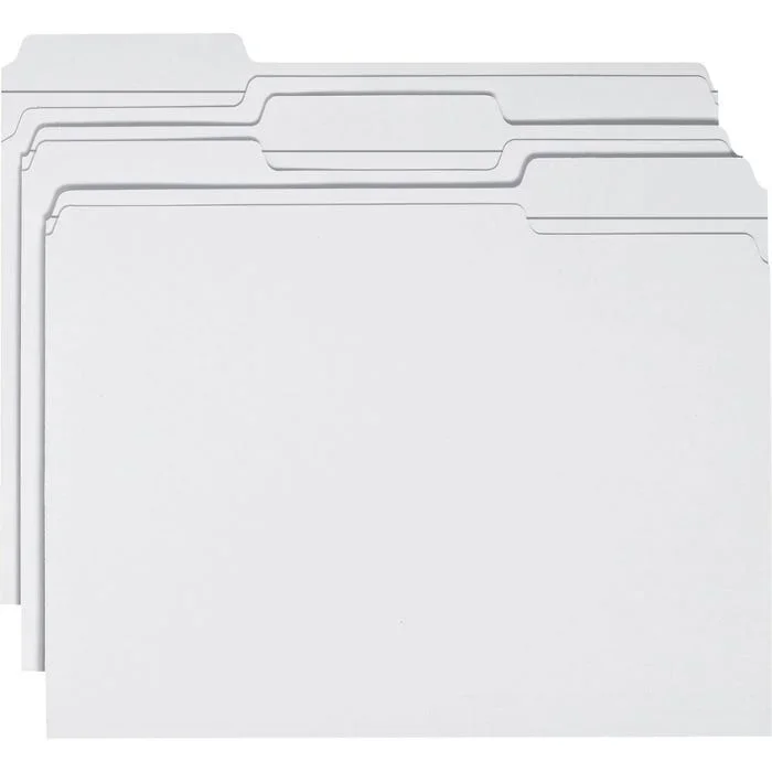 Smead Reinforced File Folders, Letter Size, 1/3 Cut Tabs, White, Pack of 100