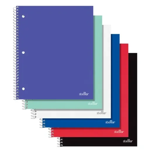 Stellar Poly Notebook – 8-1/2″ X 11″, 1 Subject, College Ruled, 80 Sheets, Assorted Colors, Pack Of 8 Notebooks