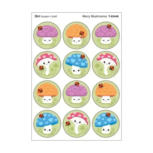 Stinky Stickers Dirt Scent Merry Mushrooms