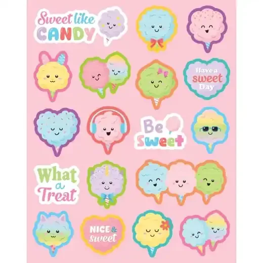 Teacher Created Resources® Cotton Candy Smelly Stickers — Scratch‑And‑Sniff (Pack Of 108)
