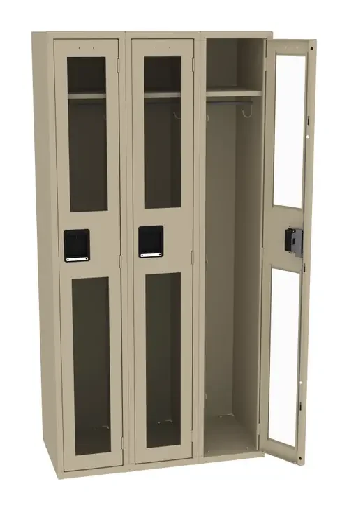 Tennsco CSL-121572-C Steel Single Tier 3 Wide C Thru Locker without Legs 36x15x72