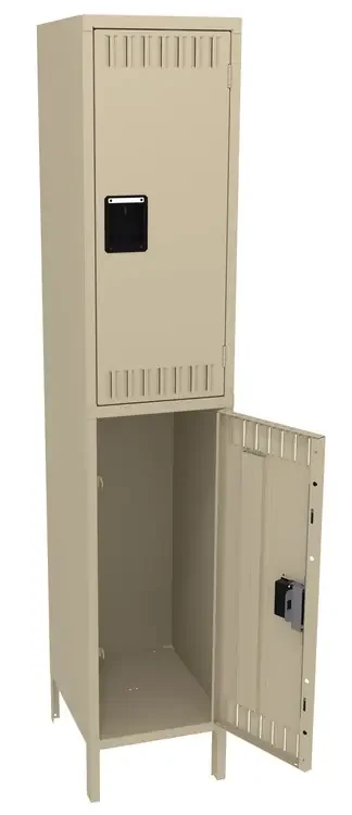 Tennsco DTK-151836-1 Unassembled Steel Double Tier Locker with Legs 15 x 18 x 78