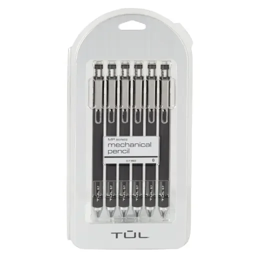 TUL Mechanical Pencils, 0.7 Mm, Black Barrels, Pack Of 6 Pencils