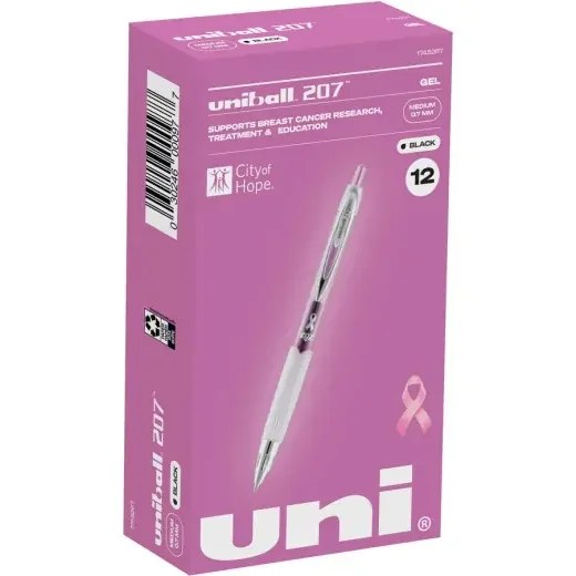 Uniball 207 Pink Ribbon Gel Pens