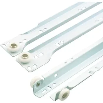 White Powder Coat 15-3/4″ Steel Tracks Drawer Slide Kit