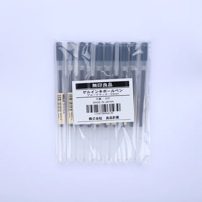 Wholesale – Pack of 10 – Muji Cap Type Gel Ink Pen – 0.5 mm – Blue Black