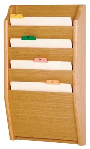 Wooden Mallet CH17-4 Legal Size Wall File Holder 4 Pocket