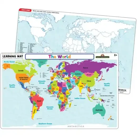 World Map Learning Mat