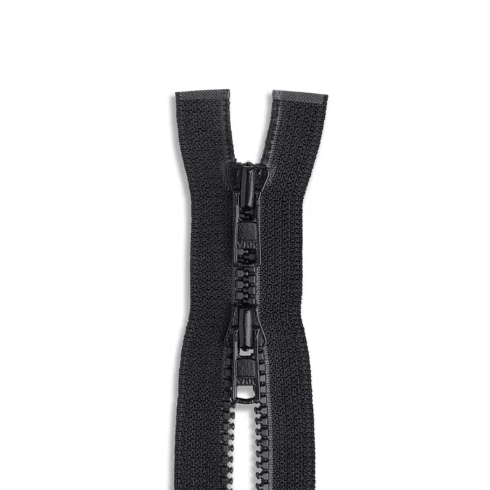 YKK #3 10″ Molded Plastic Two-Way Jacket Zipper – Black (580)