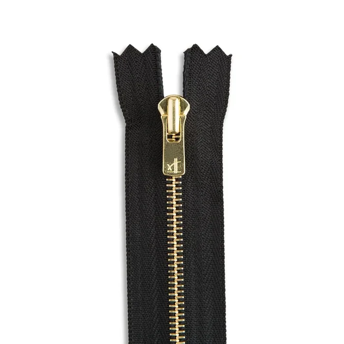 YKK Excella #2 9″ Golden Brass Pant/Skirt/Dress Zipper – Black (580)